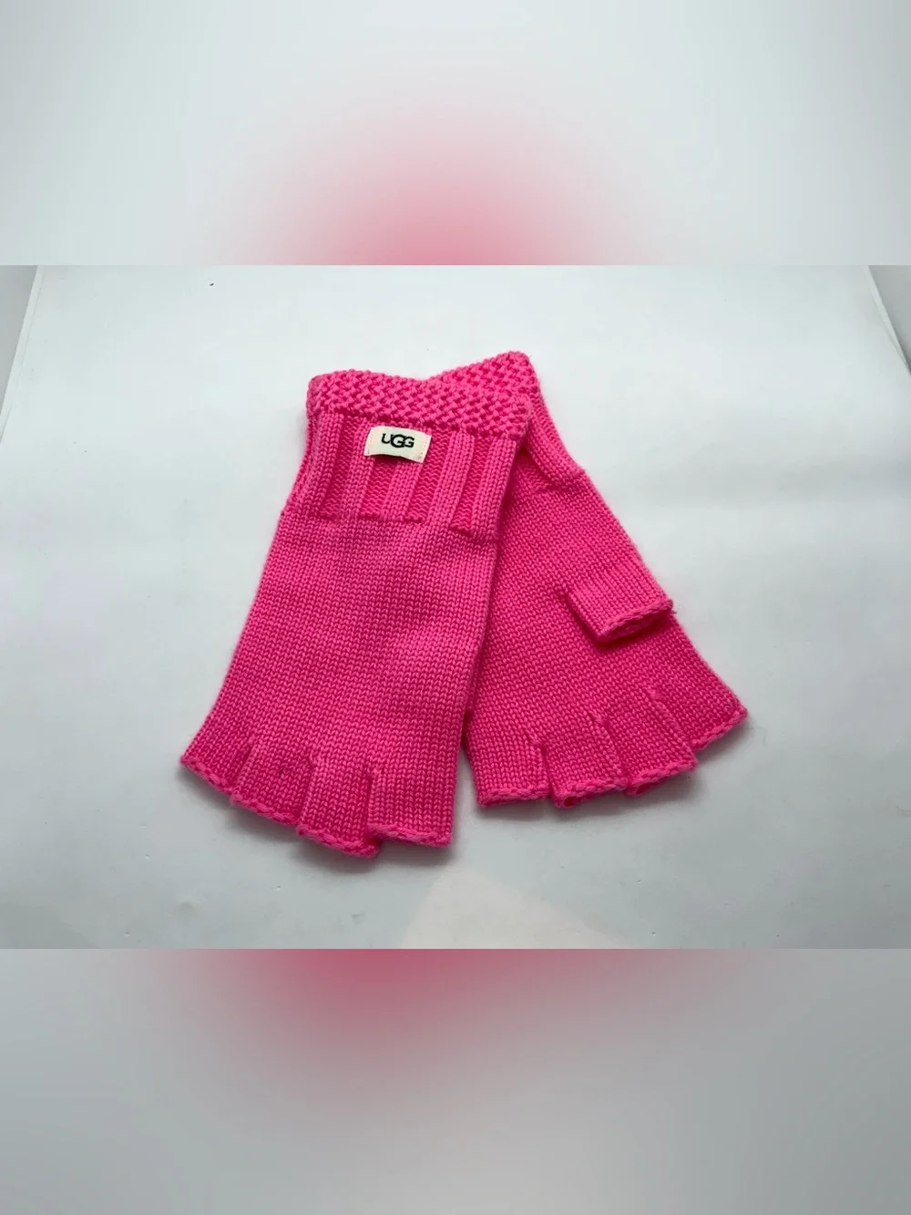 UGG Women's Knit Fingerless Gloves BrightPink One Size NWT
